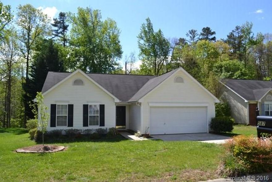 Spectacular ranch home in a great location! Cathedral ceilings, dine-in kitchen, and split bedroom plan. Spacious laundry room, wired for security system, and tons of storage space in floored attic above garage.  Extra large 20x12 patio great for grilling. Private yard backs up to woods. Convenient access to walking trails, aquatics center and schools!