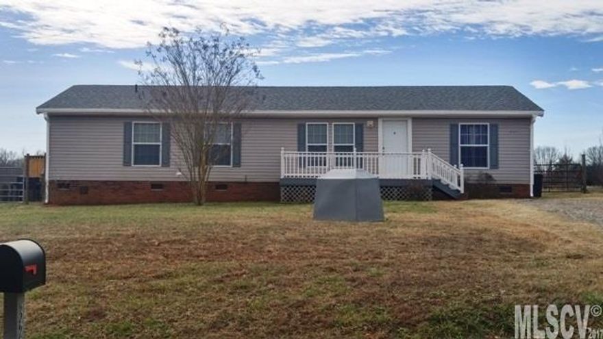 Well maintained 3 bedroom 2 bath modular on 1 acre lot, fenced yard, new architect shingles and new gutters, fresh paint, split bedroom plan, master with walk-in closet, master bath has dual sinks, garden tub and separate shower, large kitchen with lots of cabinets, island, pantry, breakfast area, open floor plan, awesome laundry room, 2 outbuildings, large front porch. Home Warranty Included, and the Seller will pay $3000 in closing costs and $1000 for carpet allowance. Mls# 3250711 $95000