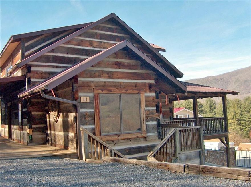 AWESOME RUSTIC LIKE NEW LOG HOME MOUNTAIN CABIN GET AWAY!!! SOLID BUILT FROM REAL LOGS...UNBELIEVABLE VIEWS WITH GOOD ACCESS. CONVENIENT TO ALL MAGGIE VALLEY HAS TO OFFER...MINUTES TO HARRAH'S CASINO, CATALOOCHEE SKI RESORT, SHOPS AND RESTAURANTS..GREAT HARDWOOD FLOORS THROUGHOUT..INCLUDED ARE VERY INTERESTING DECOR ADDITIONS AND EVEN A CLAW FOOT TUB..2 NEW HVAC UNITS..LET THIS ONE REALLY TAKE YOU BACK TO THE GOOD OLE DAYS ...VACATION RENTAL AND OR SECOND HOME POSSIBILITIES ABOUND!! PERFECT