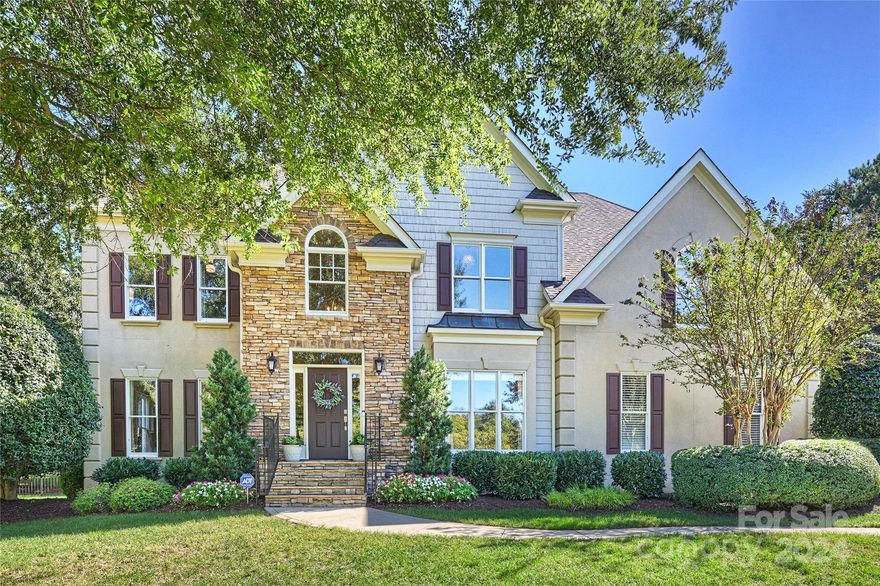 You will fall in love with this Elegant 5 bedroom home! Nestled in a quiet cul-de-sac in Ballantyne CC, the easy flow of the house allows for a first floor bedroom (or office) w/full bath. You will find updates everywhere you turn! Updated kitchen, appliances, hardware, new lighting throughout, new carpet, and new hardwoods in the family room and office. Each bath has been recently & tastefully renovated. The 2nd fl is well planned. Primary has stunning, RENOVATED primary bath. Three additional beds w/direct bath access upstairs. Rear staircase runs directly to Bonus and bedrooms. Laundry is conveniently located upstairs.Fully fenced flat backyard has mature landscaping with lots of running space.  Amazing outdoor entertainment space (directly off the Family Room) has Dramatic built-in fireplace and patio.

Hop on the walking trail and be at the playground, basketball court, or dog park in minutes. Easy walk to the BOWL with all of the entertainment amenities! BCC mbrshp is optional.