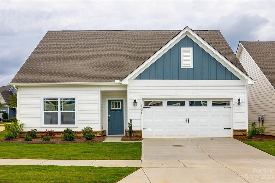 Welcome to your charming 2-bedroom ranch nestled in a serene 55 and over neighborhood. This cozy and inviting home offers the perfect blend of comfort, convenience, and a vibrant community for those looking to enjoy their golden years to the fullest.    The modern kitchen includes a large island, crisp white cabinetry, quartz counters, LVP flooring in main areas and stainless steel appliances.  Primary suite with a walk-in custom closet, tile bath w/double vanity & shower.   The client chose to not have a third bedroom and opted for an office, complete with french doors. The windows have been tinted for max energy efficiency and custom closets installed throughout.  This one is super close to charming downtown Fort Mill's restaurants and shops, adjacent to the Fort Mill Golf Club and convenient to I-77, Kingsley, Baxter Village, too! Lawn maintenance is included and provided by the HOA.

Showings will begin on Saturday 9/16 so book your appointment soon!