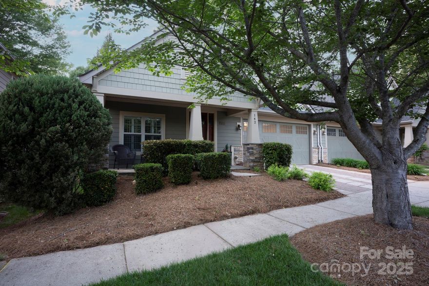 This rare one-story townhouse offers the perfect blend of comfort, style, and convenience just minutes from downtown Mooresville and the beautiful shores of Lake Norman. Featuring 2 bedrooms and 2 full bathrooms, this home boasts an open floorplan that flows seamlessly from the spacious living area to a well-appointed kitchen with stainless steel appliances, modern backsplash, white cabinetry, and granite countertops. Plantation shutters throughout the home add a touch of timeless elegance, while the screened-in back deck provides the ideal spot to enjoy your morning coffee in peace. A large front porch invites you to relax and unwind, and the attached 2-car garage adds practicality and extra storage. Tucked away in a quiet, well-maintained neighborhood, this low-maintenance gem is perfect for those seeking easy living close to it all.