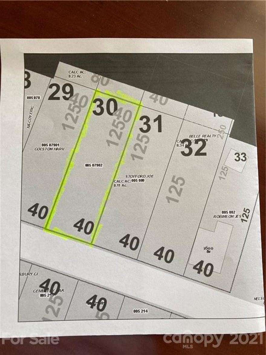Lot in Salisbury. Lot next door is also available. Per seller water and sewer are at the street. Tap fees have not been paid