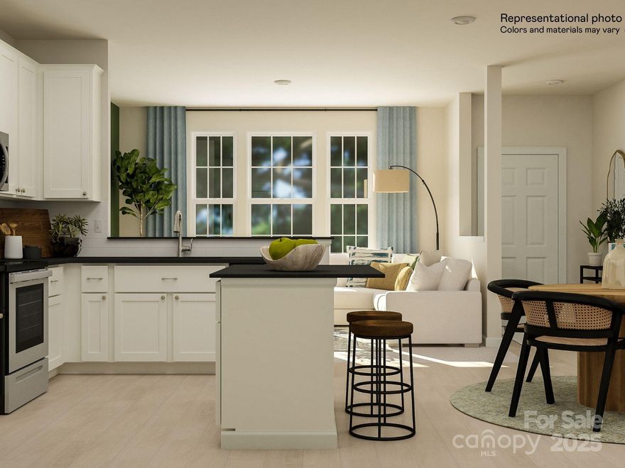 The Jordan is a new two-story townhome that showcases a modern design. The first floor features an open-plan layout for its main living area that includes a family room, modern kitchen and breakfast nook. The owner’s suite is at the back of the home for added privacy. The second floor offers a centrally located loft that adds shared living space and two secondary bedrooms that both have walk-in closets. Plus, our signature Everything's Included program means you will get quartz or granite kitchen countertops, subway tile backsplash, ceramic tile, and luxury vinyl plank flooring at no extra cost! Elizabeth is a sought-after master-planned community located in the heart of Fort Mill, offering 7 collections of new homes. Future amenities include a swimming pool, clubhouse, fitness center, sport courts, playground, walking trails and more. This community offers close proximity to highly rated schools, dining and recreation, and it's conveniently located just 19 miles from uptown Charlotte.