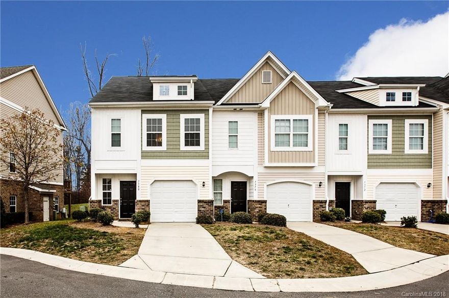 Beautiful property in North Charlotte. Large 3-story townhome. Open kitchen bar to great room with patio walk out. Third story is huge loft. Patio in back with private/wooded area. Attached 1-car garage.