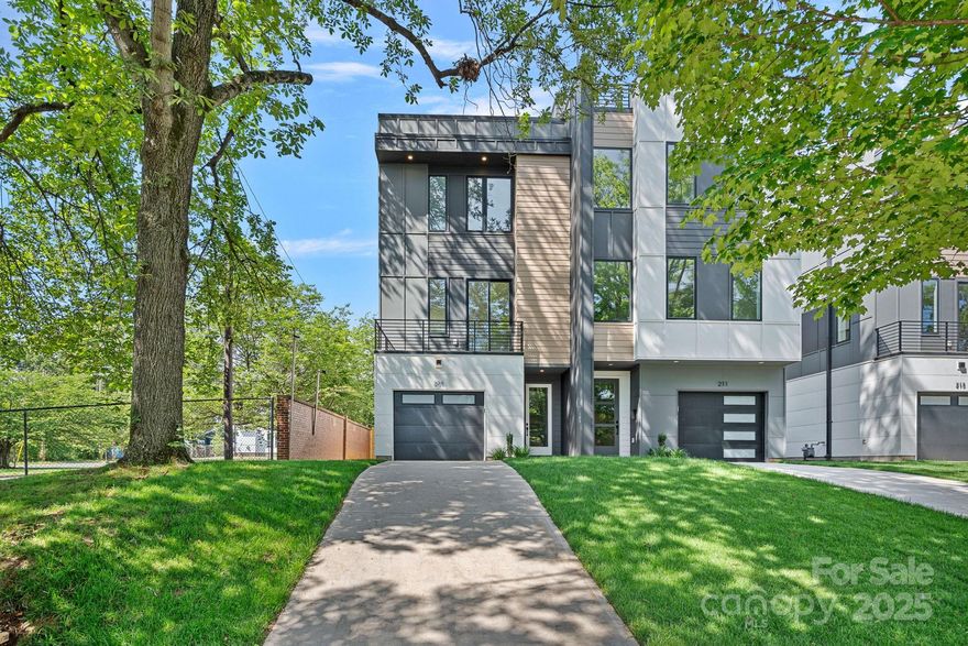 Discover a unique investment opportunity with the flexibility to configure this duplex into 2 to 4 separate rental units. Whether you’re seeking multiple streams of rental income or versatile living arrangements, this residence delivers unmatched potential. This completed 4-story duplex lives like a single-family residence with standout curb appeal, a huge fenced backyard with room for a pool, and a prime location outside of a dense complex. Walkable to trendy Camp North End and minutes from vibrant NoDa and charming Plaza Midwood, you’ll enjoy the best of urban living with the bonus of rare outdoor space. Inside, the home is designed as two units, each offering 3 bedrooms and 3.5 baths along with modern finishes and thoughtful layouts. Both feature spacious living areas, sleek kitchens, and private bedrooms, while the highlight is a sprawling rooftop terrace with impressive views, perfect for entertaining or relaxing. The ground level includes a 1-car garage, guest suite, mini kitchen, and laundry, ideal for visitors or additional rental opportunities. With no HOA, you’ll enjoy the freedom of ownership without added costs, making this property as smart as it is stylish. This is selling two separate parcel numbers 209 Keswick Ave. parcel #07910530 MLS #4269621 and 211 Keswick Ave. parcel #07910531 MLS#4299118. They are also listed individually.