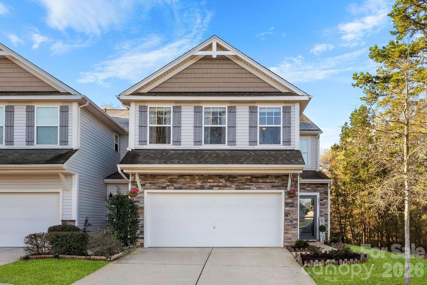 Welcome to this beautifully decorated end-unit townhome in a prime Fort Mill location! This spacious home offers over 2000 square feet on an unbeatable lot. The main level features an open kitchen, living area, dining area, drop zone and stunning patio surrounded by plenty of trees for privacy. Upstairs features spacious bedrooms as well as a huge loft! Located just across the street from Regent Park, dues cover amenities including a pool, tennis courts, pickleball courts, walking trails and more!