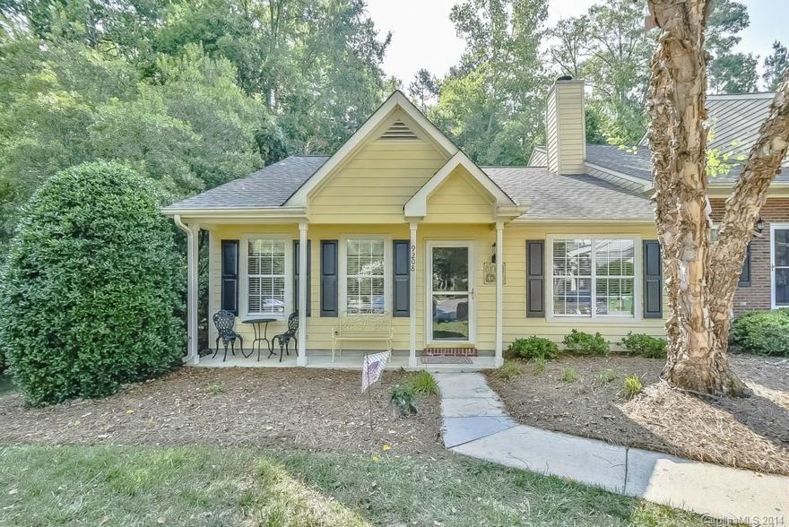 This wonderful end unit w/i walking distance to the Arboretum. Large living room with fireplace & generous built-ins. Sunny eat-in kitchen w/ granite, bay window, & French doors to patio & private yard. Beautiful floors in living areas!  Spacious bedrooms. Vaulted ceiling in living room, master bedroom. Closet systems.  Attic storage w/telescopic stairs.  Heat pump and ductwork 2 yrs!  Neighborhood amenities include pool, clubhouse, & pond with fountain. Great Schools!