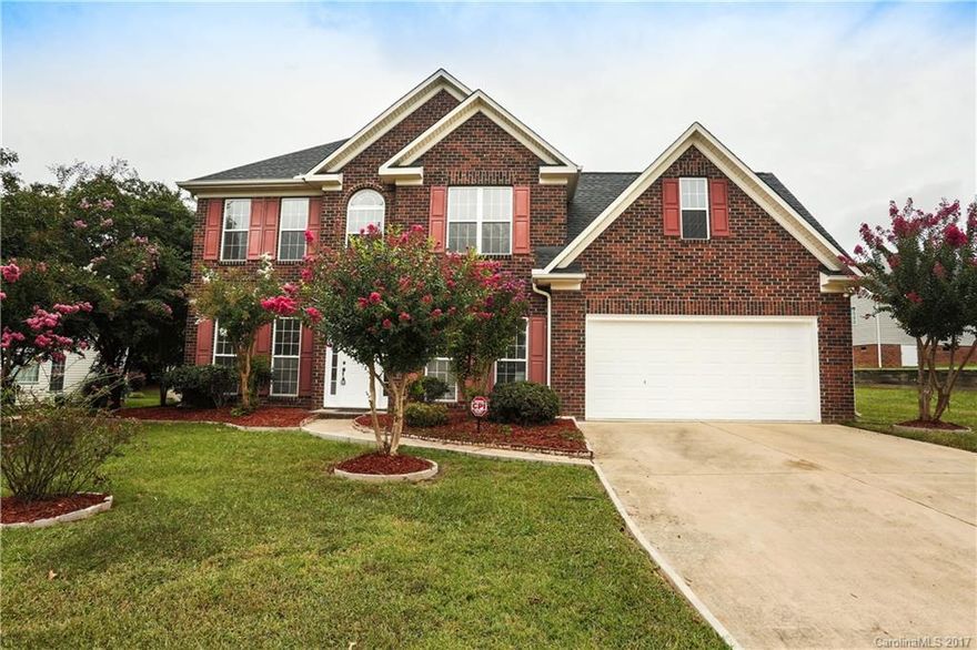 Three bedrooms plus a bonus room. New architectural shingle roof, new carpet and vinyl flooring, fresh paint, new master bath shower, new microwave, new dishwasher and some new light fixtures. HVAC and water heater are six years old. Refrigerator, washer & dryer are included.  Nicely landscaped with extended patio and scenic backyard with trees. Convenient location - easy access to I-85 and 485. Short walk to neighborhood amenities: pool, tennis & play area. Nice property, priced to sell.