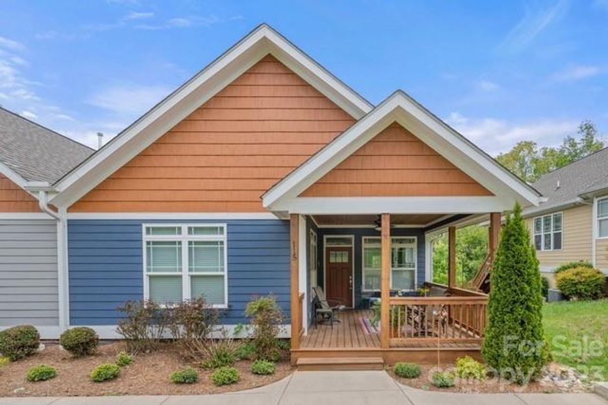 Meticulously maintained townhome in desirable West Asheville! Incredibly sunny & bright, built in 2018. The home’s open plan design makes for gracious living and easy entertaining. Spacious bedrooms and bathrooms live large! Gather your friends by the Lopi gas stove or on the beautiful covered front porch. Bay window in the dining room is a wonderful spot for plants or a cheerful reading nook. Sip coffee or a cocktail on the cozy back deck. Thoughtfully designed kitchen with beautiful granite countertops has great flow. Laundry room features a large utility sink and lots of shelving. Head downstairs where you’ll find a full bathroom and large flex space for a den or hobbies. Flex space opens to a 3 car, tandem garage (boat or motorcycle storage, anyone?). Plenty of additional parking for guests. The living is easy at Myra Place -unpack and enjoy your summer!