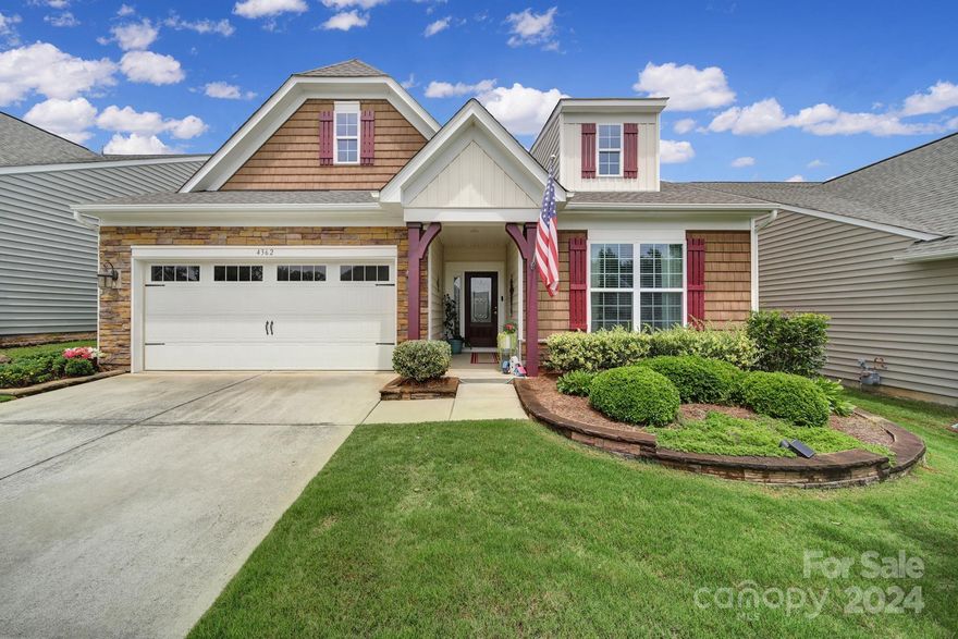 Welcome home to this 4 bed/3 bath home in Carolina Reserve! Enjoy cooking in the open kitchen w/ SS appliances, gourmet double oven, serving bar, granite counters, & a corner pantry! Eat meals in the bkfst nook, at the bar, or in the formal dining room (currently a sitting area). Relax in the great room & enjoy the gas-log fireplace in the winter. The large primary suite on the main floor has a sitting area, a huge walk-in closet, & direct access to the rear screened porch w/ pull-down sun shades! 2 guest bdrms & a full hall bath round out the main level living space. There is also a large loft (perfect for a hobby room or 2nd living area), & a 4th bedroom and full bath upstairs! You'll love entertaining on the paver patio and using the built-in propane gas grill! Lovely custom drapes that convey w/ the home! Neighborhood amenities include a clubhouse, fitness center, outdoor pool, dog park, playground, walking trail, & pond! Great location to shopping, restaurants, & medical centers!