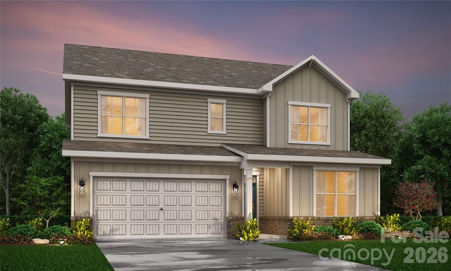Introducing the Maple at Cannon Manor, a versatile two-story plan with an inviting open-concept layout. On the main level, the foyer welcomes you, flowing into a gracious dining area and a wide-open great room. The well-appointed kitchen showcases a large center island, plentiful counter space and a sizable walk-in-pantry. Additional main level highlights include a private bedroom, full bathroom, and a functional valet entry off the garage. Upstairs, you’ll find two secondary bedrooms—sharing a full hall bathroom—plus a multipurpose loft and a convenient laundry room. The elegant owner's suite showcases an attached deluxe bath with dual vanities, a benched shower and roomy walk-in closet.