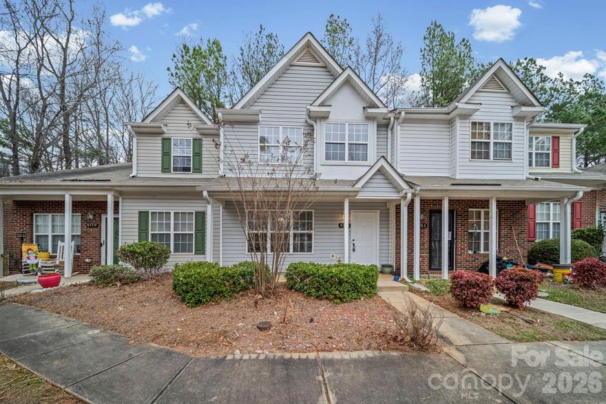 NEWLY UPDATED!!! Welcome to 6666 Cypress Tree Lane, a thoughtfully updated and move-in-ready townhome nestled in the established Kimmerly Woods community of East Charlotte, where value, convenience, and comfort intersect. This two-story home offers 1,366 square feet of well-designed living space with three bedrooms, two and a half bathrooms, and a layout that feels both open and inviting, making it ideal for first-time buyers, downsizers, or investors seeking a low-maintenance opportunity in a growing area.

Upon entry, you are greeted by durable wood-style flooring that flows seamlessly throughout the main living areas, instantly creating a sense of warmth and continuity. The spacious living room is anchored by a cozy fireplace, providing a natural focal point for relaxing evenings or entertaining guests. The open dining area connects effortlessly to the kitchen, which features crisp white cabinetry, granite countertops, modern appliances, and ample prep space, offering both functionality and timeless appeal. A convenient half bathroom on the main level adds everyday practicality for guests.

Upstairs, the primary bedroom serves as a private retreat with generous natural light, ceiling fan, and an en-suite bathroom that enhances comfort and privacy. Two additional bedrooms provide flexibility for family, guests, a home office, or investment use, all supported by a second full bathroom. The laundry room is also located upstairs, a subtle but valuable design choice that adds ease to daily routines.

Step outside to enjoy a private, fenced rear patio area—perfect for morning coffee, outdoor dining, or creating your own low-maintenance outdoor escape. With no garage to maintain and a community parking lot available, this home is designed for simplicity and ease of living. Residents benefit from a well-managed HOA that covers exterior maintenance, allowing you to spend more time enjoying life and less time on upkeep.