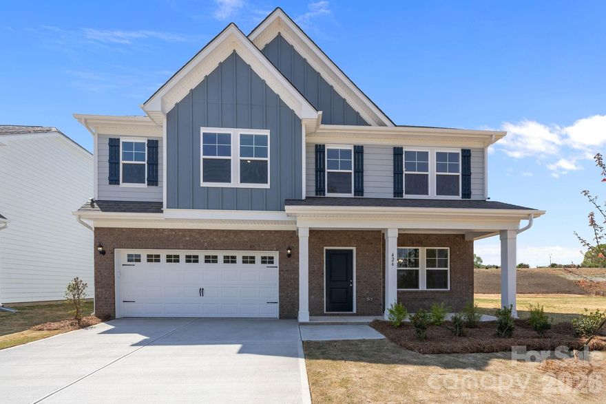 Welcome Home! Built by the 2025 National Builder of the Year, the Morganton is a stunning 4-bedroom, 2.5-bath residence offering 2,578 square feet of modern living.  The Morganton welcomes you with a soaring two-story foyer and a formal dining area. The open-concept living space is perfect for gathering and entertaining. The kitchen is both beautiful and functional, featuring granite countertops, a gas range, plenty of cabinetry for storage & a large island great for casual dining.  There is a first floor flex room that makes a perfect office!  Upstairs, you’ll find three spacious secondary bedrooms and a large hall bath. The luxurious primary suite offers a tray ceiling, double vanities with quartz countertops and an expansive walk-in closet. A versatile loft and conveniently located laundry room complete the second floor.  With easy access to downtown York as well as the nearby towns of Rock Hill, Lake Wylie, Clover, Fort Mill, and South Charlotte, you can enjoy the tranquility of nature while staying connected to town amenities. Find your perfect blend of nature, convenience, and community at McFarland Estates.