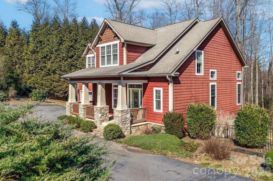 This light-filled and spacious home offers exceptional versatility, including excellent Vrbo potential with The Farm nearby. Thoughtfully designed for everyday living and entertaining, the open layout features soaring ceilings in the main living area, creating a bright, airy atmosphere. The large kitchen offers fantastic flow for gatherings, seamlessly connecting to the main living spaces. Beautiful hardwood floors enhance each room, reflecting natural light and creating a warm, inviting feel throughout. Upstairs, a generous bonus room with a closet over the garage provides flexible space for a guest suite, office or playroom. The huge basement offers abundant storage or future expansion opportunities. Go outside to enjoy multiple outdoor gathering areas, a welcoming front porch, a private rear deck and a lower-level patio, ideal for morning coffee, evening relaxation, or hosting friends and family. The large, dog-friendly yard offers plenty of room to roam, while undeveloped woods directly behind the home provide added privacy and a peaceful natural backdrop. This property blends comfort, functionality and income potential in a beautiful setting.