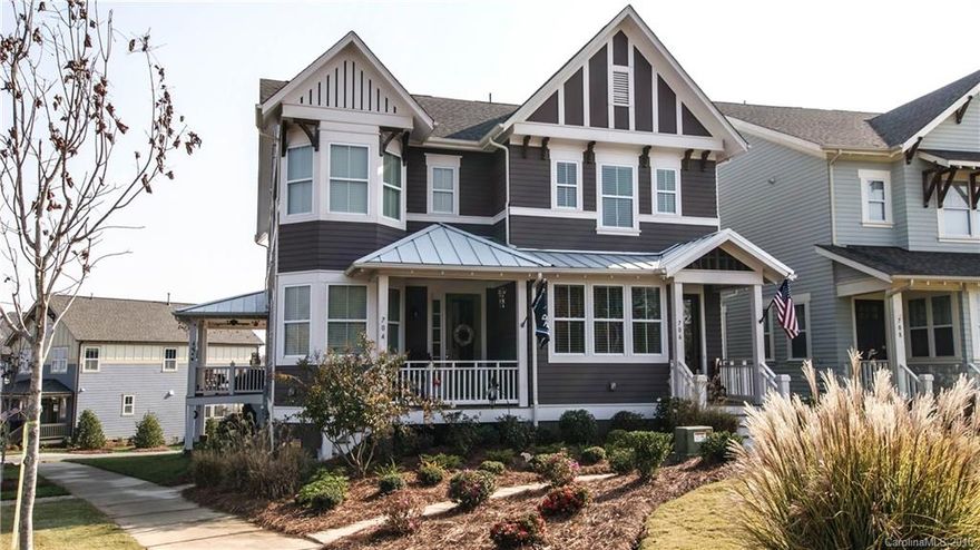 Beautiful townhouse for sale in Riverwalk! Almost brand new! 3 bedroom, 2 1/2 bath. Open concept. Features include 11x12 deck, granite kitchen counters, level 5 kitchen cabinets, GE SS appliances w/ gas range, fans installed in Great Room & Master Bedroom, white ceilings throughout, hardwoods on first floor, & fireplace with gas logs. Huge walk in storage. Townhome dues are as follows: $140.00 monthly HOA dues, $559 yearly Riverwalk assessment and $475.00 yearly Rock Hill City Bond Assessment.