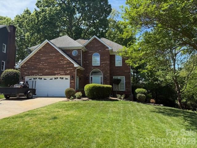 This home features 4 bedrooms and 2.5 baths.  The addition of the 4th bedroom space above the foyer was done by a prior owner and that bedroom is small.  The bedrooms are on the upper level.  The main level has an office space or flex room plus a family room with fireplace, a dining and kitchen with breakfast plus a half bath.  There are gas logs in the family room.  The primary bedroom is spacious with a space for seating or another office space.  The kitchen has granite counters.    The seller says there is luxury vinyl floor plus tile.  Once tenant vacates the seller may make repairs as needed.
