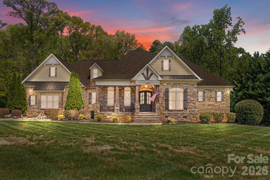 Unique opportunity to own a rare custom-built 5 bedroom brick and stone ranch in sought-after Belle Grove Manor. Nestled on a private ¾-acre lot with peaceful wooded views, this stunning home showcases timeless craftsmanship with extensive heavy molding throughout. The spacious 3,708 square foot main-level features 4 bedrooms. The primary suite features two a large walk-in closets with built-ins and a luxurious bath with separate water closets. Two additional generously sized bedrooms share a bath, while a third guest bedroom or study includes its own en suite bath. The large eat-in kitchen is appointed with custom cabinetry and granite countertops perfect for everyday living and entertaining and is complemented by a formal dining room. An open staircase leads to a fully finished 1,311 square foot walk-out basement complete with a bonus/recreation room, 5th bedroom, and full bath, ideal for guests, in law suite or flexible living space. Plenty of off street parking on the oversized driveway or in the 3 car oversized garage with ramp. All of this is conveniently located on the Matthews / Mint Hill border close to shopping, dining, festivals and parks with easy access to 485. Welcome Home. IMPORTANT: The seller has reqested that Showings will be confirmed once POF/ Pre Approval letter is emailed to the listing agents.