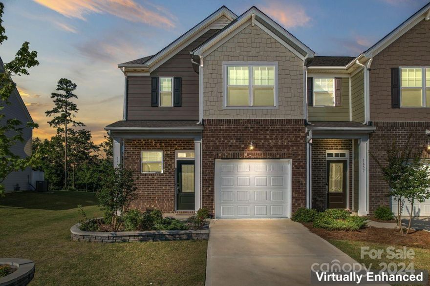 Welcome to this end unit almost new townhome built in 2021. This Carlton unit features 3 upstairs bedrooms, open concept plans with large kitchen islands, oversized showers and much more. Our signature Everything's Included program means you will get Quartz or Granite kitchen countertops, subway tile backsplash, ceramic tile, luxury vinyl plank flooring throughout the main level living area!. This Tega Cay location offers close proximity to golf courses, marinas, parks and countless choices for shopping, dining and recreational activities. Fresh Paint and new Carpet