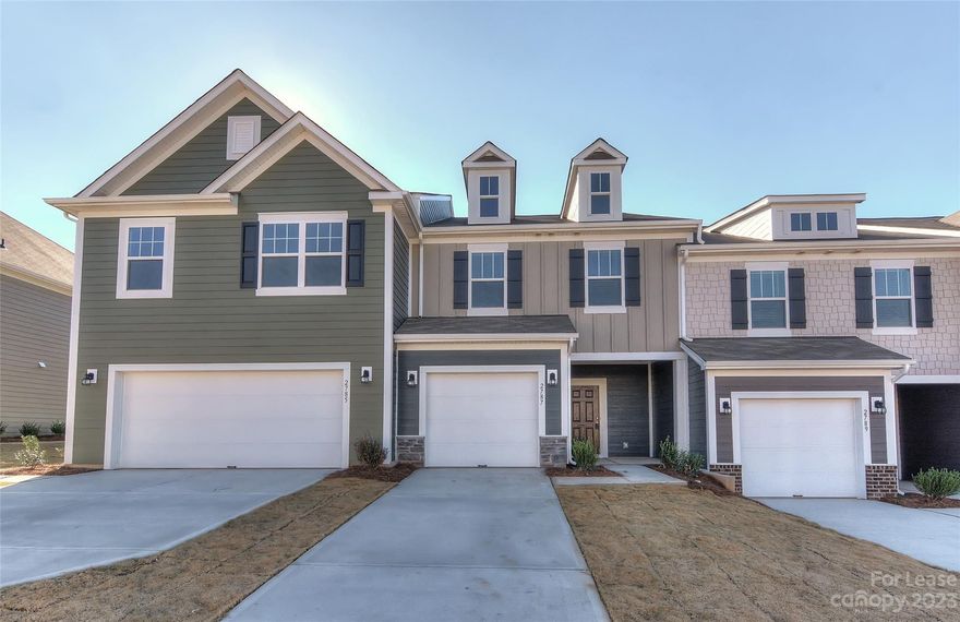 This Brand New Townhome is just minutes away from Concord Mills Mall, Charlotte Motor Speedway and all the shopping and dining the area offers. Highly sought after Cabarrus County Schools. The property is close to an Early college high school with great rating.
The kitchen boasts stainless steel appliances, plenty of storage area and a nice island. Open floor plan with a big great room with plenty of sunlight. Second floor has a primary bedroom with trey ceiling and an ensuite bathroom with double vanity and walk-in shower. Spacious secondary bedrooms share a hall bath with a tub-shower combo. Don't wait, tour this property and be the first one to live here.