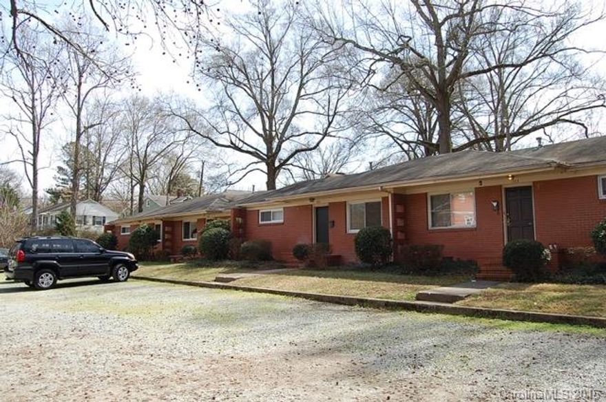 LOCATION,LOCATION,LOCATION 5 plex in  Plaza Midwood Area. 2 bedroom, 1 bath. Hardwood floors and brand new tile in kitchen. New kitchen cabinets, designer backsplash and granite countertops. All new stainless steel appliances including dishwasher, refrigerator, microwave, gas stove. New bathroom vanity. Stack washer and dryer. Trash pick-up and lawn care. Non-smoking home and no pets allowed. Move in ready! Walking distance to Harris Teeter, shopping, and dining.