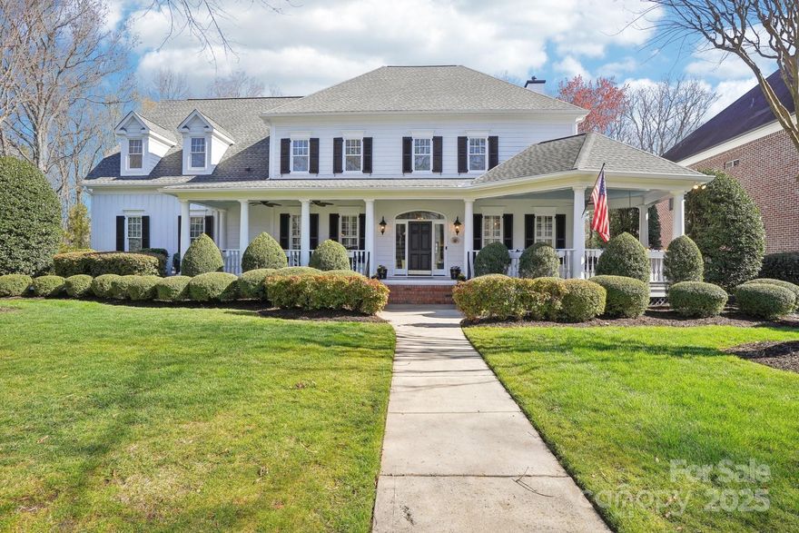 Welcome home where comfort and nature meet! There is an inviting covered front porch with gazebo, creating the perfect spot for relaxing. Outdoor living in the back includes a spacious patio featuring an outdoor fireplace and built-in grill. The private lot feels like a nature preserve. As you enter the foyer, you will notice the French doors leading to the dedicated office, offering both privacy and built-ins. The well-appointed kitchen features a large island, opens seamlessly to the GR where you find a fireplace flaked by built-ins and a flexible space-ideal for a drop zone, playroom, office. The breakfast area with it's wall of windows offers stunning view of the tranquil backyard. The expansive primary BR is a true retreat featuring a beautifully updated ensuite bath, 2 walk-in closets. Additional 3 BRs are complemented by 2 updated BAs, one BR could be a bonus. The entire 3rd level is dedicated to a fantastic bonus room with powder room attached. Prime location close to Blakeney.