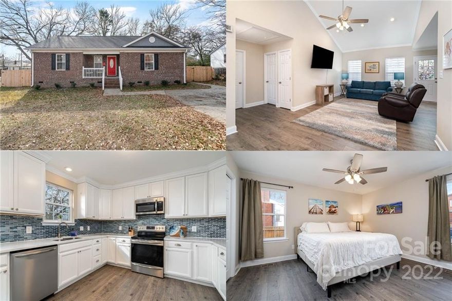 New Construction! Welcome to this all-brick, super charming home! This home shines and shows like a model! You will love the light and bright living space! Enter through the quaint front porch into the spacious main living space, with a dramatic cathedral ceiling that is open to the gorgeous eat-in kitchen featuring a beautiful custom subway tile backsplash, stainless steel appliances, and quartz counters. The primary ensuite is lovely and spacious! All bedrooms have ceiling fans, and the LVP flooring is beautiful too! You will love relaxing on your rear deck in your private, fenced-in flat backyard! Come and see! It’s gorgeous!