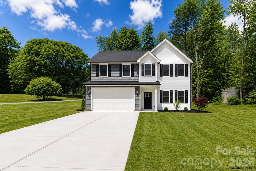 Charming new construction home featuring modern finishes and a thoughtfully designed layout. This 4-bedroom, 2.5-bath home offers the perfect blend of style and comfort.
The main level showcases an open-concept floor plan that seamlessly connects the living, dining, and kitchen areas, filled with natural light from large windows. The kitchen is well-appointed with sleek countertops, stainless steel appliances, ample cabinetry, and a center island ideal for both everyday living and entertaining.
Upstairs, the spacious primary suite provides a relaxing retreat with a double vanity and walk-in closet. Three additional bedrooms offer flexibility for family, guests, or a home office and share a well-appointed full bathroom.
Located in Northeast Hickory, this home offers convenient access to shopping, dining, parks, and major roadways, all just a short drive from downtown Hickory. Enjoy the perfect combination of comfort, style, and accessibility in this move-in-ready new construction. Simulated grass and virtual photos were used.
