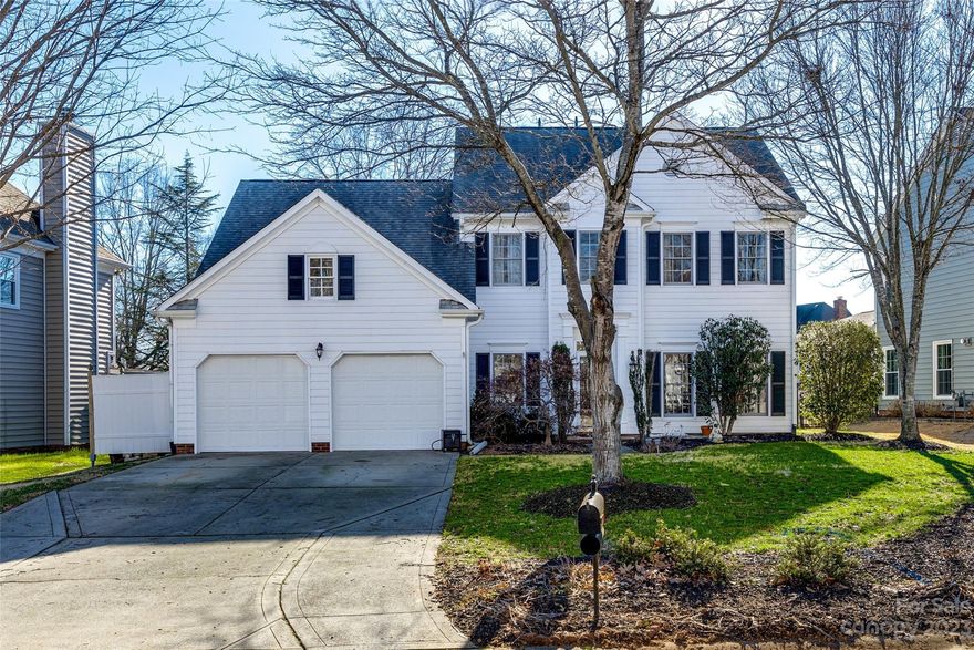 Trust us, you've found the one in Landen Meadows! Step into an inviting open floor plan with custom built-ins and a stunning sunroom that overlooks the private backyard. The kitchen has craft-made cabinets, a built-in trash drawer, granite countertops, and stainless steel appliances, including a brand-new fridge. Garage doors are also brand new, and include remote control openers. Additional highlights include a storage shed in the backyard and the installation of a tankless water heater in 2020. An abundance of community amenities including a pool, playground, tennis and basketball courts, clubhouse and more. Landen Meadows is a highly sought after location, just five minutes from the Blakeney shopping center and nearby to many upscale shopping and dining establishments in Ballantyne. Also zoned for top-rated schools, numerous recreational parks and diverse amenities nearby, and easy highway access. This one will not last long! Schedule a showing today!