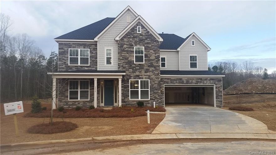 Cul-de-sac Location, large homesite, , Family Room with stone profile raised hearth fireplace, upgraded cabinets and granite in Kitchen, laundry room has cabinets and laundry sink, guest suite on main with own bath, Formal DR and study, huge laundry room with entrance to master closet . Bonus room has double closet so could be a 5th bedroom .March completion, patio in rear, covered front porch