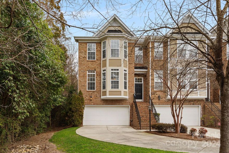 Gorgeous End Unit! Explore this beautiful brick townhome nestled in a gated community in South Charlotte’s Arboretum Area! Upon entry, be greeted by stunning wood floors spanning the entire main level. The sunlit dining room boasts a charming bay window and convenient butler's pantry. The well-appointed kitchen showcases stainless steel appliances, including a double oven, pantry, and ample cabinet space. The spacious great room offers abundant light, complemented by a cozy gas fireplace. The grand owner's suite features a tray ceiling, walk-in closet, and en-suite bathroom. The lower level offers versatility as a third bedroom/office/recreation room, with a full bath included.  Please note the lower unit bedroom does not contain a closet. Dedicated space for future elevator (wonderful closet/storage space) and a 2-car garage enhance practicality. Enjoy outdoor living with a patio on the lower level and a deck off the main level great room. 

Don't miss this incredible opportunity!