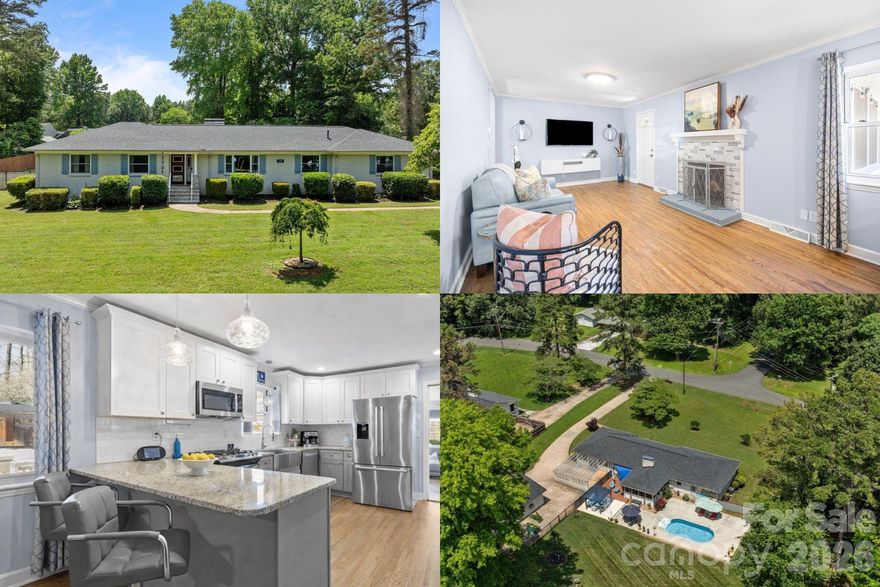 Nestled in a peaceful, established Charlotte neighborhood, this lovingly maintained home offers the perfect balance of everyday convenience and private retreat living. Set on a spacious, level lot, there’s room here to live, gather, and grow both inside and out.

At the heart of the home, the stunning kitchen blends function and charm with stainless steel appliances, a spacious farmhouse sink, and gorgeous granite countertops. It flows effortlessly into the cozy family room, where a fireplace creates the perfect backdrop for relaxed evenings, holiday mornings, and time spent with the people who matter most.

Formal living and dining rooms add elegance and flexibility, featuring fresh paint, refinished hardwood floors, and updated fixtures that give the home a polished yet welcoming feel. The expansive sunroom is a true bonus—ideal as a home office, playroom, fitness space, or even a guest retreat that's flooded with natural light and endless potential.

Step outside and discover your own private backyard oasis. Designed for entertaining and unwinding, the outdoor space features an in-ground pool, a built-in outdoor kitchen with a grill and bar seating, and a pergola-covered lounge area. Whether hosting summer gatherings or enjoying a quiet evening swim, this yard was made for making memories. A travertine patio and cozy screened porch add even more space to relax, all surrounded by a flat, fenced yard perfect for play or pets.

A detached 2-car garage and extended driveway provide ample parking and storage, while the home’s location keeps you close to shopping, dining, parks, and everything Charlotte has to offer—from Uptown entertainment to neighborhood conveniences just minutes away.

If you’ve been searching for a home that offers space, warmth, and standout outdoor living in a location that keeps you connected, 7701 Shady Lane is one you don’t want to miss. Schedule your showing and come experience it for yourself.