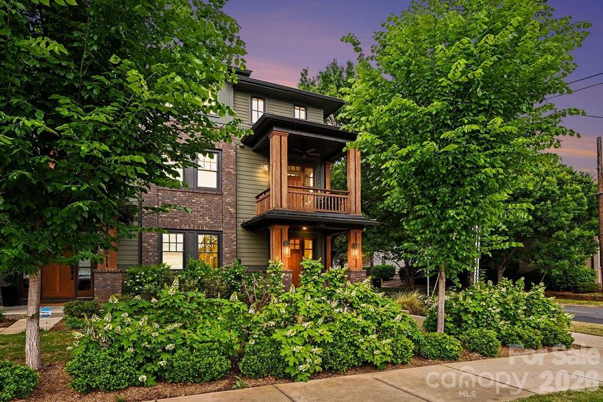 Welcome to the heart of historic DILWORTH!  This townhome provides convenience to some of the finest restaurants and shopping found in Charlotte.   Minutes away from Uptown, South End, Myers Park and Freedom Park!   You enter this beautiful home into an open and inviting den and Kitchen filled with natural light.  The kitchen features quartz countertops and SS Kitchen Aid appliances, herringbone tile backsplash and white Shaker-style soft close cabinets.  On the next level up you will find a bedroom, full bath and flex room that opens onto the balcony - perfect for those relaxing evenings or morning coffee!   The primary bedroom, bath and laundry are on the third level.  You can live and work in this modern and convenient home located in one of Charlotte's most desirable neighborhoods.