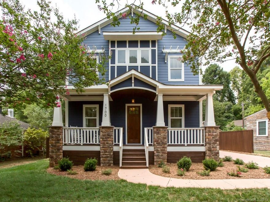 Elegant custom craftsman home in Plaza Midwood. Your friends and family will love the spectacular open kitchen with wet bar. This home has been fitted with NC Custom made cabinetry & features a huge island with Granite tops and SS appliances. After the party Relax in your spacious owners suite with slipper tub. This home has it all - great location, upscale features, rocking chair front porch, professionally landscaped, tank-less gas water heater and more! All you need to do is bring the bubbly.