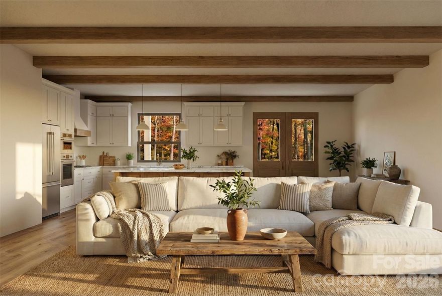 Discover the perfect blend of mountain serenity and modern luxury in the highly sought-after, gated community of Ole Plantation. This proposed new construction offers a stunning single-level, split-bedroom floor plan designed for effortless entertaining and everyday comfort.
Property Highlights:
• Striking Exterior: Earthy green board-and-batten siding, a copper-toned metal roof, a welcoming timber-framed front porch, and a custom crushed-stone fire pit area perfectly suited for the wooded surroundings.
• Open-Concept Living: The light-filled main space features soaring ceilings, gorgeous exposed wooden beams, oversized windows, and rich hardwood flooring throughout.
• Chef’s Kitchen: Overlooking the living area, the kitchen boasts crisp white shaker-style cabinetry, a massive center island with seating, high-end stainless steel appliances, and elegant stone countertops.
• Private Primary Suite: Tucked away on its own wing, the master retreat includes a sliding barn door and a spa-like en-suite bath with a freestanding soaking tub, dual vanities with gold fixtures, and an oversized walk-in shower.
• Guest Quarters: Two additional well-appointed bedrooms and a full secondary bathroom sit on the opposite side of the home for ultimate privacy.
Enjoy the exclusivity of a gated community while remaining just a short drive from the charming shops, dining, and outdoor recreation of Rutherfordton. Don’t miss your opportunity to customize this mountain-chic getaway!