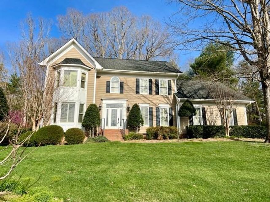 Beautifully maintained home in desirable Olde Mill Landing. Main level features re-finished hardwood floors, updated eat-in-kitchen with granite counters, large center island donned with pendant lights & large windows to enjoy the professionally-landscaped yard. The kitchen opens to the family room that boasts a gas fireplace & large windows along the back. A formal living room/study & dining room are included on the main along with powder room & ample laundry room. The 2-car garage completes the first level. Upstairs you will be delighted with the primary suite featuring a vaulted ceiling, spacious en-suite bath & walk in closet. Three more bedrooms, a large full bath are also found on the second level plus a large bonus room/5th BR.  This home is move-in ready as this home has been meticulously maintained & updated within the last 10 years to include 50-yr roof, new HVAC systems, refinished floors, updated baths & kitchen including appliances and much more!