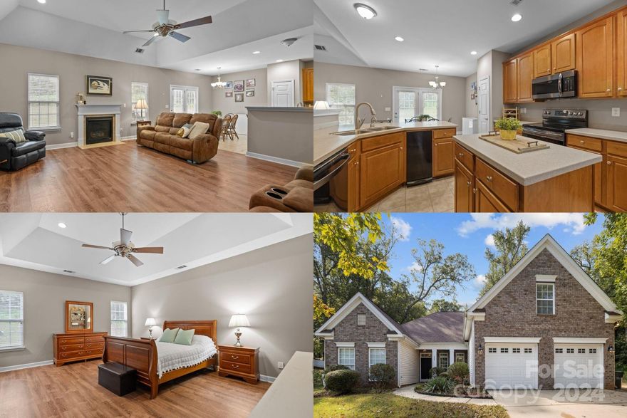 Welcome home to this meticulously cared-for home in the highly sought-after Chadwyck at Regent Park community. Nestled on .33 acres in a cul-de-sac, the light-filled, warm interior features neutral paint throughout, brand-new LVP flooring, new HVAC system (2023) & 3-year-old roof. Entire home has been re-plumbed for peace of mind. Lovely kitchen w/ breakfast bar, Instant Hot water at sink & newer appliances make everyday living & entertaining a joy. For relaxing moments, enjoy the cozy family room w/ fireplace. The split-bedroom floor plan includes a dreamy primary ensuite & 2 additional bedrooms on the main level. Upstairs you'll find a large bonus/bedroom + walk-in closet. A private tree-lined yard w/patio is a great place to unwind. Vibrant community w/ top-notch amenities: clubhouse, pool, tennis, walking trails & more. Award-winning Fort Mill School District. Enjoy the best of both worlds—modern upgrades & prime location near all the conveniences you need. Don't miss this one!