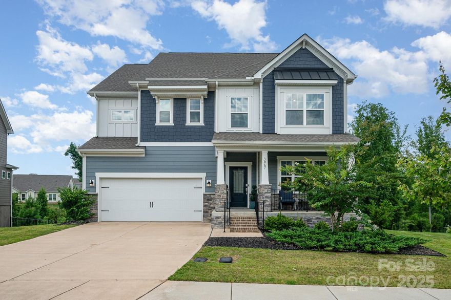 Welcome to your dream home in the Millbridge subdivision! This spacious 5-bedroom, 4.5-bath home offers luxury, comfort, and flexibility. Inside, you'll find a flex room, loft, bonus room, and finished basement with a private bedroom and bath. The open-concept layout features engineered hardwood floors, quartz countertops, tile backsplash, walk-in closets, and a gas fireplace. The kitchen has stainless steel appliances. Home warranty provided. Outdoor spaces include a covered front porch, screened-in back porch, covered patio, and fenced backyard. Amenities include a resort-style pool, fitness center, clubhouse, playgrounds, and trails. This move-in-ready home offers style and an unbeatable lifestyle.