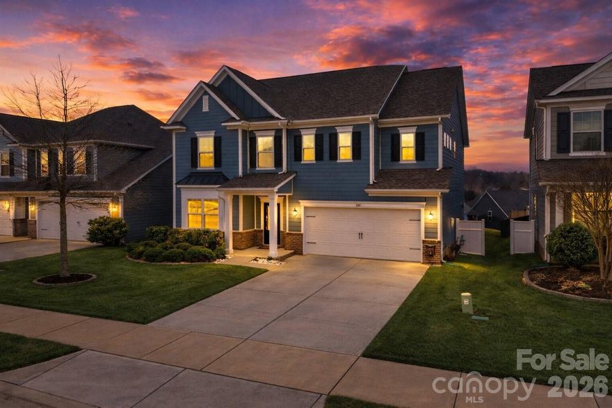 Welcome to a home that checks every box—and then a few more. This stunning and spacious four-bedroom, three-and-a-half-bathroom home, built in 2020, offers modern living with both style and functionality in the heart of Mooresville. Step inside to gorgeous wood flooring that spans the entire main level, leading you through a thoughtfully designed layout perfect for everyday living and effortless entertaining. The spacious kitchen steals the spotlight with white shaker cabinetry, quartz countertops, a gray tiled backsplash, stainless steel appliances, a walk-in pantry, and a cozy breakfast sitting area. Just between the kitchen and dining room, you’ll find a charming coffee bar—because mornings deserve a little magic. The inviting living room anchors the main floor with a warm gas-burning fireplace, creating the perfect space to relax and unwind after a long day. Upstairs, you’ll discover all four bedrooms, three full bathrooms, and a versatile loft area ideal for a home office, playroom, or additional living space. The primary suite serves as a true retreat, featuring an en-suite bathroom with dual vanities, a large walk-in shower, and not one—but two—spacious walk-in closets, giving your wardrobe room to breathe. Step outside to enjoy the covered screened-in back patio, offering a peaceful space for morning coffee or evening gatherings. Residents also enjoy access to the community pool, along with neighborhood amenities including paved walkways and street lighting throughout the community. Downtown Mooresville’s shopping, dining, and entertainment are just minutes away, making the location as convenient as it is desirable. With all major components practically brand new, this home is truly move-in ready and waiting. Schedule your showing before someone else falls in love first.