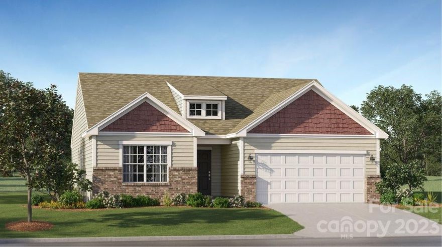Brand new community in a peaceful setting. The Henley ranch plan offers a spacious open floorplan with a large Great Room and Kitchen with quartz countertops, single bowl sink, gas range and subway tile backsplash.  Walk-in shower and dual vanity as well as large walk-in closet in the primary bedroom. Don't miss this opportunity to live in a quiet beautiful community, with easy access to I-77 and Rock Hill and only 30 miles to Charlotte.