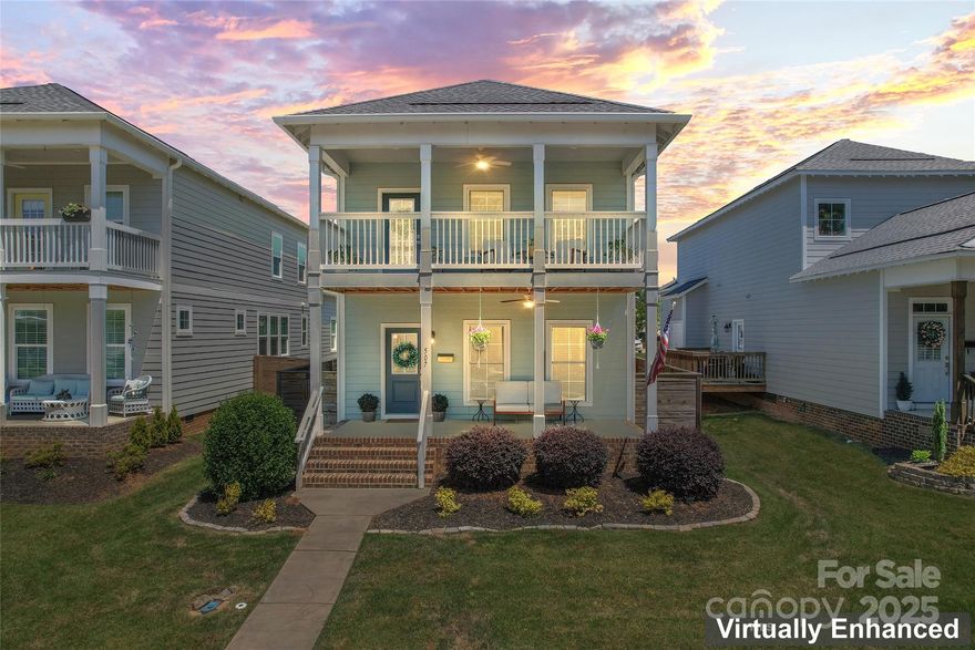 Introducing this beautifully designed Charleston-style home in the heart of Historic downtown Rock Hill!  
Offering 4 bedrooms and 2.5 bathrooms, this home features an open-concept floor plan with a spacious dining area and great room — perfect for everyday living and entertaining. The stunning kitchen includes stainless steel appliances, a large island with breakfast bar seating, and plenty of counter space for gatherings. The primary suite is conveniently located on the main level and boasts a luxurious en-suite bathroom with a double vanity and an oversized walk-in shower. Enjoy outdoor living with a charming covered front porch, a private upper-level porch, cozy back porch and fenced in back-yard. New Roof June 2024. 
Additional perks include HOA-provided lawn care, rear driveway maintenance, and annual exterior power washing.
All of this is within walking distance to the vibrant shops, dining, and entertainment of downtown Rock Hill and Fountain Park!