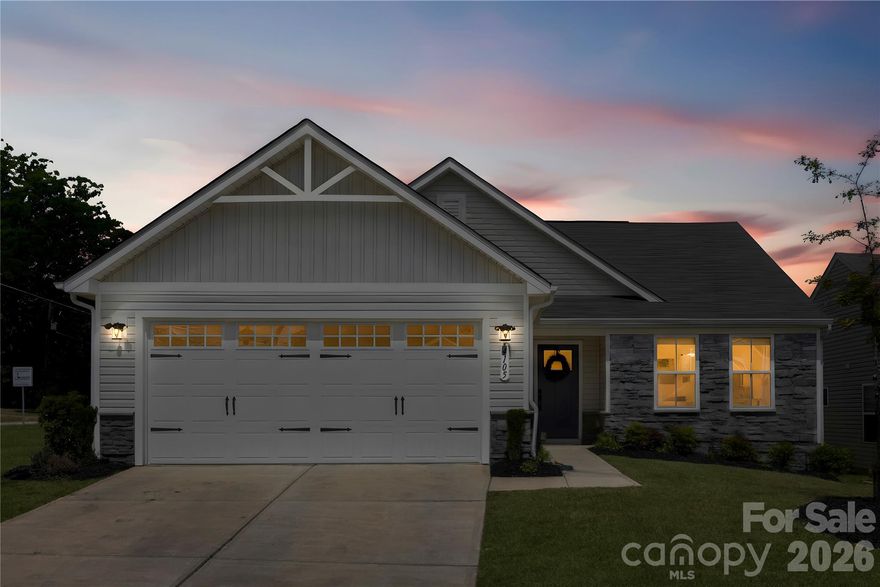 BUYERS, HERE’S $5,000 TO HELP YOU MOVE!!!
Why wait for new construction when you can MOVE INTO A 2022 HOME TODAY without the higher price tag?. The Sellers are offering $5,000 in BUYER INCENTIVES — use it toward closing costs or buying down your interest rate for a lower monthly payment!
Welcome to this beautifully designed 3-bedroom, 2-bath ranch home featuring modern finishes, functional upgrades, and low-maintenance living. Perfect for First-Time Buyers, Downsizers, or anyone Relocating to Charlotte!
The open-concept layout is filled with natural light and features durable luxury vinyl plank flooring throughout the main living areas—no carpet where it matters most. At the center of the home, the kitchen stands out with a spacious island ideal for entertaining, meal prep, or casual dining, complemented by white cabinetry and stainless steel appliances for a clean, timeless look.
The primary suite provides a private retreat with a custom walk-in closet system designed for optimal organization. A secondary bedroom also includes a custom closet upgrade—an added feature not commonly found in homes at this price point.

Additional highlights include:
• Corner lot
• HOA-maintained lawn for easy, low-maintenance living
• Two-car garage
• Convenient in-and-out community access—ideal for commuters

Located close to shopping, dining, and major routes, this home offers the perfect balance of comfort, convenience, and modern living in one of Charlotte’s fastest-growing areas.
Newer homes with upgrades like this—priced under $400K—are becoming harder to find. Schedule your showing today before this opportunity is gone!.