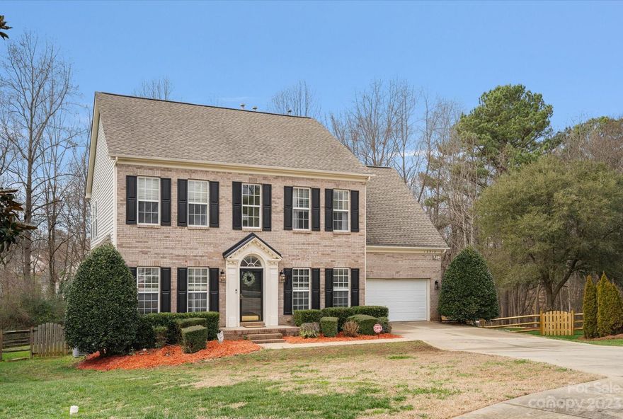 SELLER HAS EXECUTED AN OFFER! This beautiful home welcomes you with an abundance of natural light and open floor plan. Your tour starts with the stunning office with a beautiful bay window.  Gorgeous chef's kitchen with granite counters, large breakfast bar and custom cabinets for the chef in the house. The huge sunroom has vaulted ceiling and a beautiful view of the backyard. Large living room with Fireplace. Primary suite with tray ceiling, and large primary bathroom. Stunning guest bathroom on the 2nd floor was recently updated. Huge bonus room has a large closet so it can serve as a 4th bedroom. New A/C in 2023 and kitchen was done in 2021. Large Laundry room with sink. Home is located in the cul-de-sac and offers a long paved driveway. The backyard is fenced and has a large deck and extended patio as well as a buffer of trees offering privacy while being close to all Matthews has to offer. Great location close to shopping, restaurants and medical facilities.