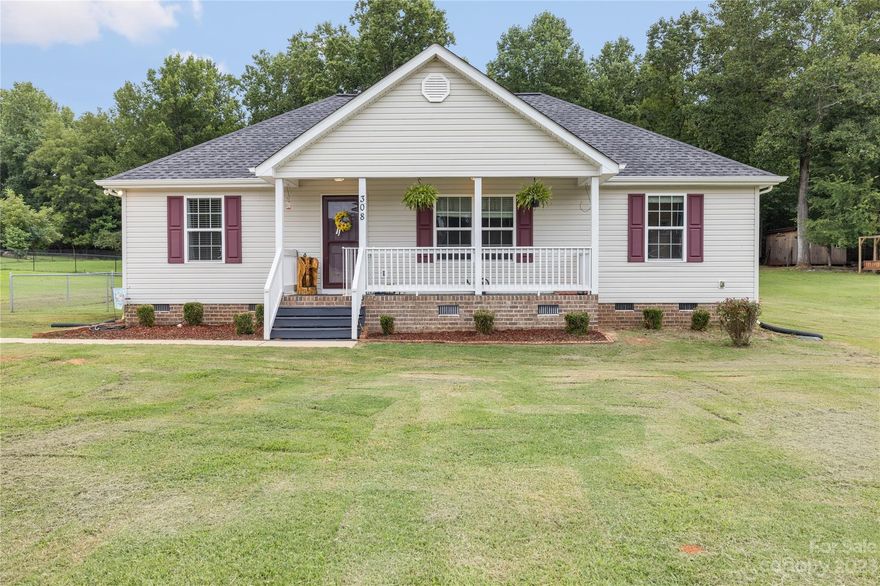 Welcome to your dream oasis! Nestled on a full acre of pristine, flat land, this stunning 3-bedroom, 2-bathroom gem offers unparalleled privacy and freedom with no HOA restrictions. Built in 2017, the home boasts modern comfort and style, complemented by a covered front porch and a tranquil back porch - perfect for sipping an iced tea or lemonade on a hot Summer day. The master bedroom features a spacious walk-in closet. The large backyard invites you to create your own paradise—whether it's gardening, installing a pool, or putting in a fire pit, the possibilities are endless. With easy access to York and a mere 20-30 minutes to the serene Lake Wylie, you'll relish the perfect balance of peaceful countryside living and urban connectivity. Enjoy the benefit of low property taxes while being only 45 minutes away from the vibrant city life of Charlotte. Seize this opportunity to live the country life you've always imagined at an unbeatable price!