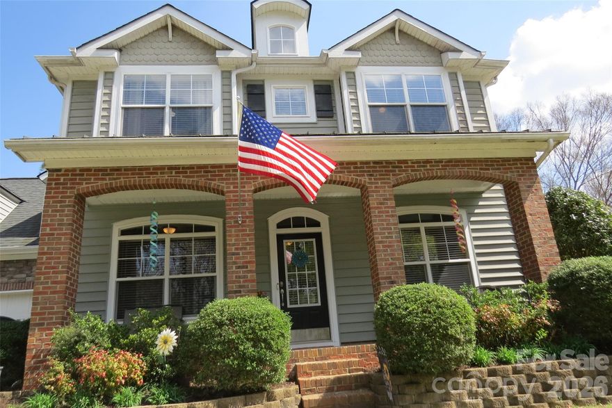 Inviting covered front porch for your morning coffee overlooking the greenway. A large open foyer welcomes you into this home that ticks a lot of boxes. To your right is the perfect office with french doors, and to your left is your formal dining room. Open and flowing floor plan with a gourmet kitchen complete with stainless appliances, pantry, granite countertops, separate island, breakfast nook, plus a large bar overlooking your family room. Gas fireplace for cozy evenings. Upstairs you will find a large primary bedroom with walk in closet, double vanity, garden tub and separate shower. 2 additional bedrooms plus a large bonus room with a charming window seat and builtin shelves which could easily turn into a 4th bedroom, guest room or game room. Brand new carpet installed March 2026! Fenced backyard with oversized patio. Wonderful community amenities, kinda like being on vacation! Seller is offering $600 towards a home warranty of buyers choice. Location Location Location, call today to see before its gone!
