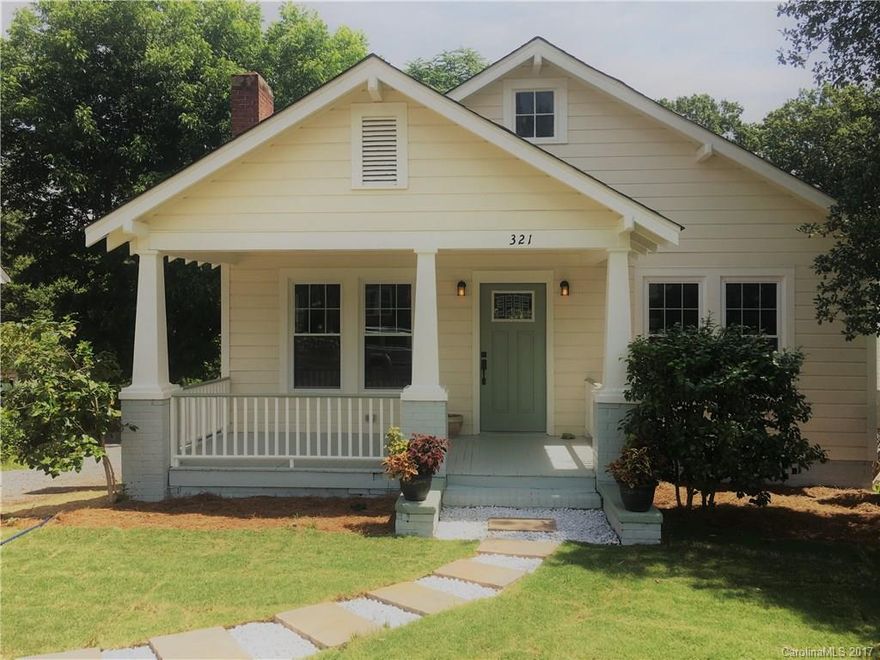 BETTER THAN NEW.
Come see this exquisite home. Converted to a three bedroom, 2 bathroom oasis walking distance from Downtown Rock Hill. Hardwood floors and charming features from time past is met with modern upgrades and appliances. With an generous open floor plan, you'll never miss a moment with guests or family. Hook up for a washer and dryer are in large multipurpose room overlooking a spacious back yard with a raised stairwell at back door.