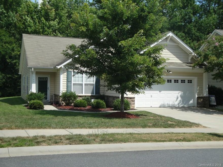 Hurry won't last long.  Bungalow style ranch with open floor plan.   Large master bedroom.  Soaker tub and dual sinks in master bath.  Home just a few steps from the huge community pool.  Gas logs in fireplace.   Coveted Fort Mill schools.   Awesome location.  Close to interstate, restaurants and shopping.   Private feeling back yard overlooking woods.   Buyer's agent to verify all information.