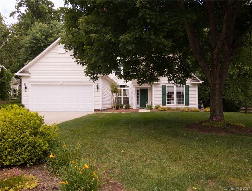 BEST BUY IN MOORESVILLE! Immaculate Split living ranch style home, FROG. Great open floor plan, updated kitchen with white cabinets, solid counters and tile back splash. Gas fireplace. Maintenance free backyard.  A large master suite with trey ceiling. Easy walk in laundry Wainscoting and wood floors in Formal Dining room. Bonus room has large storage area. Garage has plenty of room and built in storage cabinets. Park like setting and beautiful maintained landscaping. Mooresville Graded Schools.