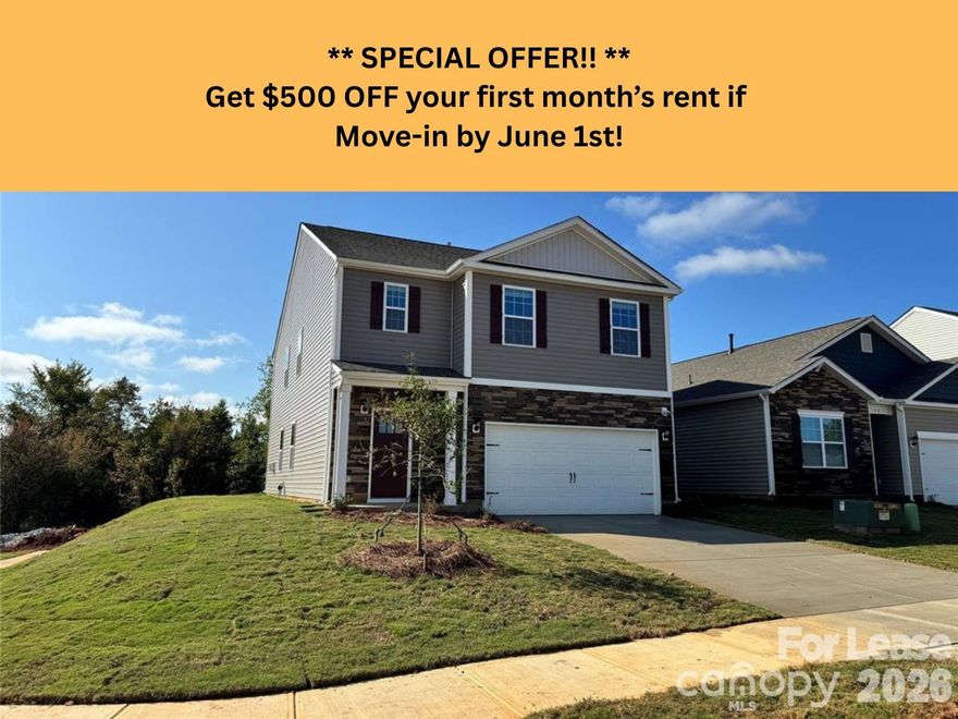Almost NEW 2023 built home located in the Wallace Springs neighborhood and move-in ready by May 1, 2026! PLUS - get $500 OFF first month's rent if you move in by June 1st! The mailing address is Statesville, yet schools are in the Troutman district. This 5-bed, 3 full bath home is a beauty with an open-concept plan.The perfect space for entertaining or enjoying a cozy night by the fire. The seamless flow from the kitchen to living room means you'll never miss a moment! Tired of stairs? This home features a main floor bedroom & full bath, offering the ultimate in convenience—whether for guests, in-laws, etc. The kitchen is equipped w/ appliances (gas range) and ample counter space (w/ walk-in pantry). Up is the laundry room, primary bedroom w/ walk-in closet & private bath also 3 add'l bedrooms w/ full bath. Have a fur-baby? Great news - a small dog (under 25 lbs) may be acceptable with conditions and landlord approval - subject to a one-time non-refundable pet fee of $250. Enjoy a serene neighborhood close to all the amenities Troutman has to offer such as the Lodge Coffee Shop, DaVeste Winery, Your Coffee Place, and more ... with quick access to major highways too. A neighborhood pool, playground and lots of sidewalks make living here convenient and enjoyable. Showings start 5/1 as current tenant is moving out and NO showings prior to that date.