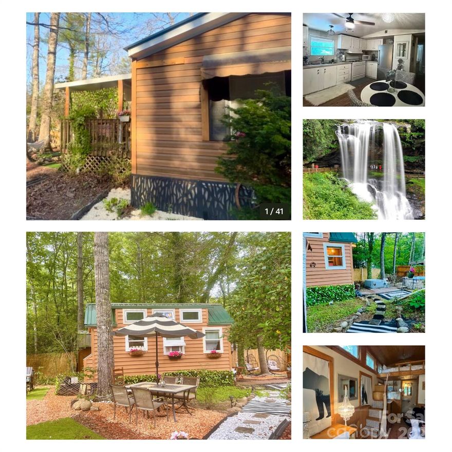 Great Deal! Come home to this charming income producing, slice of heaven, in the beautiful Blue ridge mountains right by famous waterfalls. Price is additional for the tiny home with is the secondary guest house to live on the property. Ideally located within minutes of 1000’s of acres of Gorges State Park right behind the property within walking distance. Sapphire has so many wonderful amenities including zip lining horseback riding, golfing, biking, breweries, kayaking, fishing, and outdoor adventures await. This is a wonderful peaceful mountain home. Fully furnished just bring your toothbrush. Functioning 5 star reviewed operating business. Possibly owner would owner finance with more than half down. This comes with one main house, guest house tiny home and the land no hoa no restrictions. Also comes with  full rv hookups with water and electricity! Great deal and really great location. The two homes are cabin style.  Cabins like homes, tiny home is additional and will.  Great investment. Rare gem in the beautiful blue ridge mountains where you can walk and hike all day in the famous Gorges state park and Rainbow falls, and you can walk to the waterfalls like from the property! Located in the amazing town of Sapphire where you have beautiful golfing, restaurants, zip lining horseback riding, white water rafting boating at the nearby lakes and even a small ski resort with man made snow in the winter! This property also has Rv hookups, water and electricity setup already. Also this property has proven vacation home rental income and is a great investment to rent and live in and enjoy the peace of the birds every morning and the year round beautiful weather and seasons. Fall season is absolutely gorgeous too. The first home is 2 Bedroom with large soaking bathtub and a big wood porch with room for jacuzzi, table and rocking chairs on it to enjoy the peace and your coffee on and a sky full of stars at night. Newer washer and dryer and fridge in the main cabin, two outdoor sheds and covered parking on a large cement slab that could be enclosed fully. And the second home cabin, is all real wood inside and out tiny home cabin with a waterfall shower, kitchen and loft up to high cathedral a frame ceilings. This home is at the end of the neighborhood, practically like a culdesac in the mountains, with great neighbors. The location is amazing much closer to the Asheville airport then Highlands and all the great easy shopping of having the town of Brevard close by. Also two Great lakes very close to go boating at. It is such a great spot tucked away and you still get WiFi and service. Amazing slice of heaven to come home to at a great price range for up in this beautiful sought after mountain area.  Owner is a Realtor
